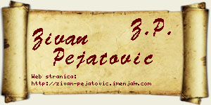 Živan Pejatović vizit kartica
